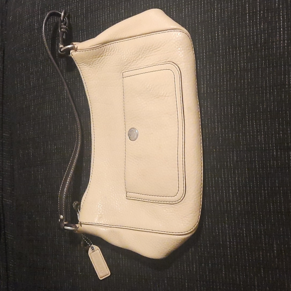 Coach Tan and Brown Leather Purse Bag.